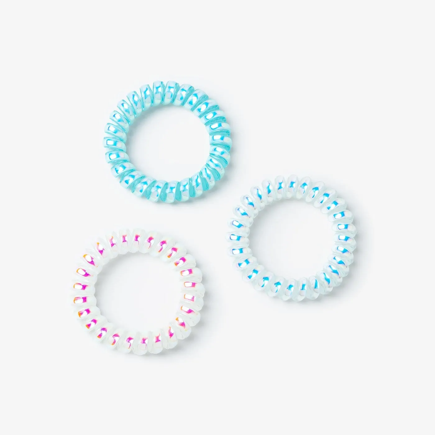 White Spiral Hair Tie Set