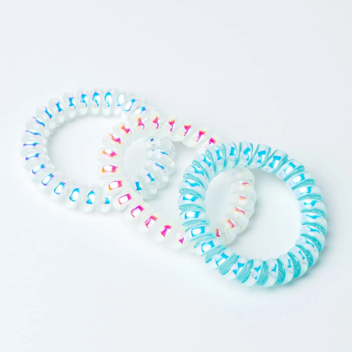 White Spiral Hair Tie Set