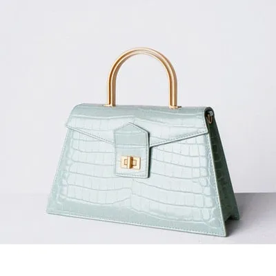 Women box flap bag animal print alligator totes bag white coffee vintage Trapezoid shoulder messenger bag 2020 spring summer new
