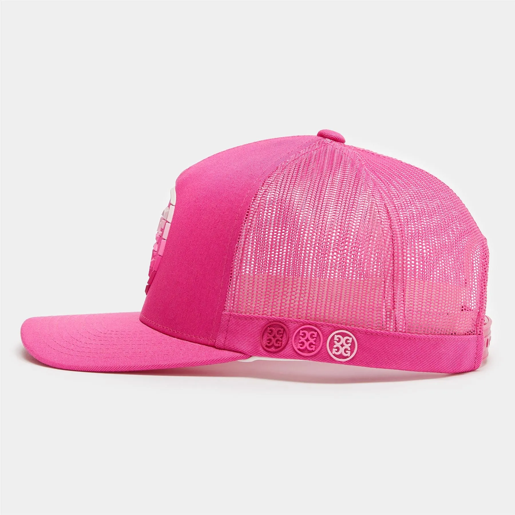 Womens Circle G'S Ombre Interlock Knit Trucker Hat Day Glo Pink - AW23