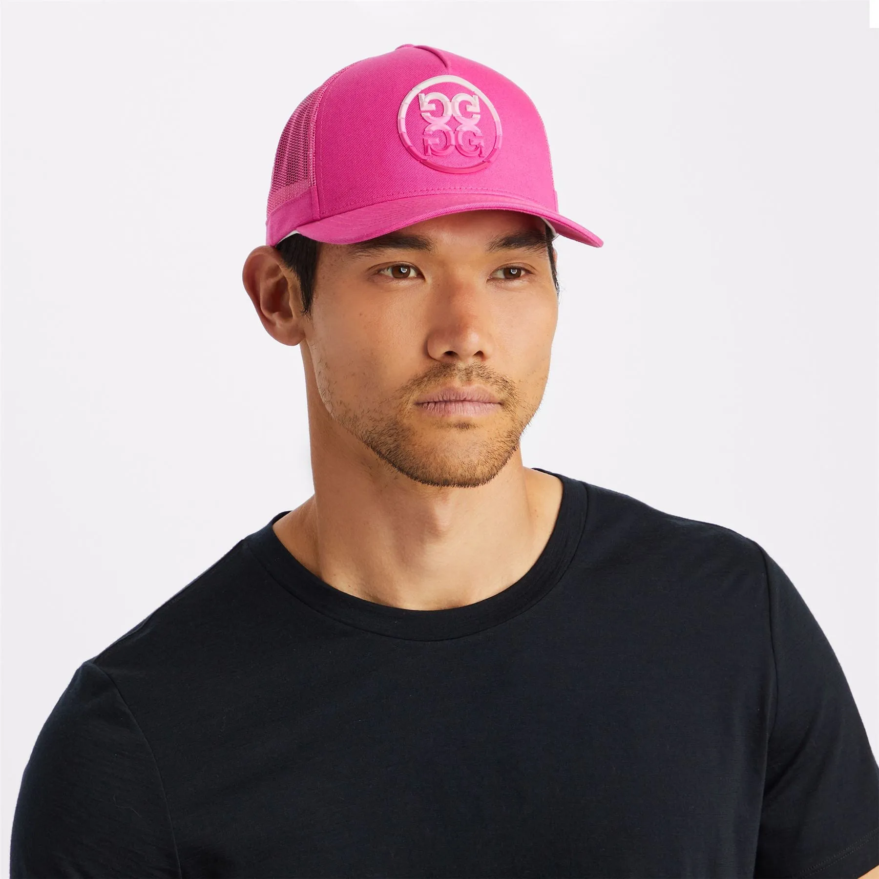 Womens Circle G'S Ombre Interlock Knit Trucker Hat Day Glo Pink - AW23