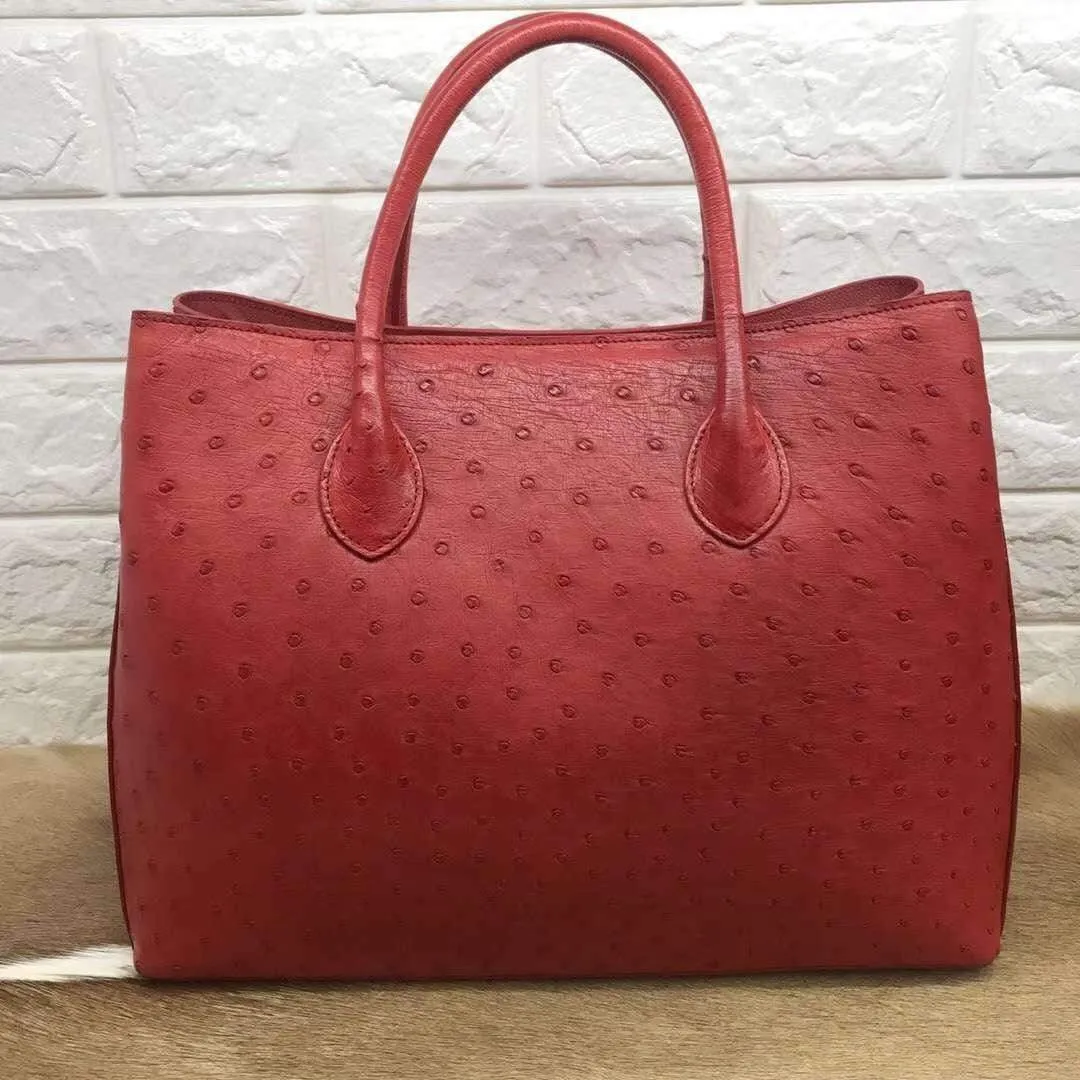 Women's Ostrich Leather Tote bags 35cm