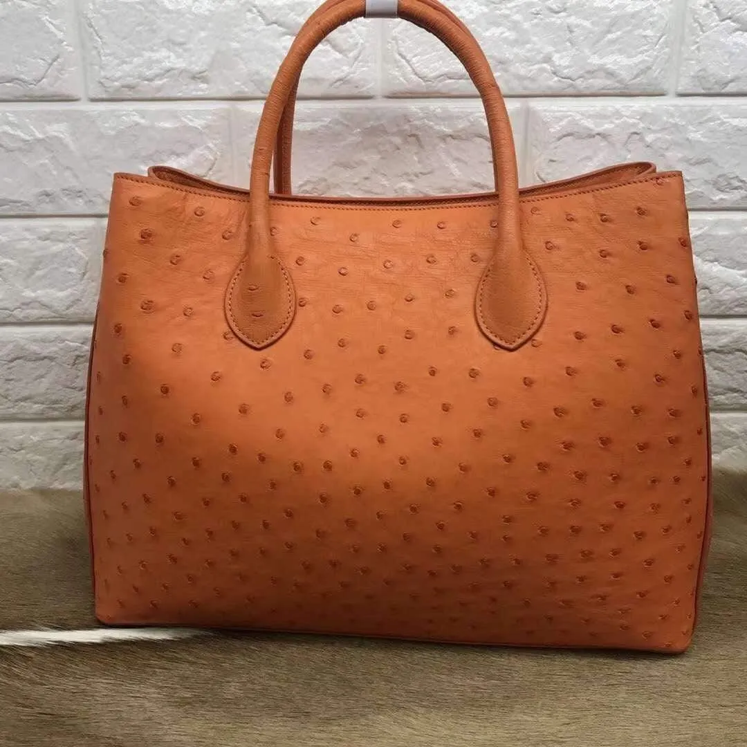 Women's Ostrich Leather Tote bags 35cm