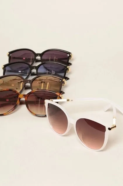 Women's Round Temples Gradient Sunglasses