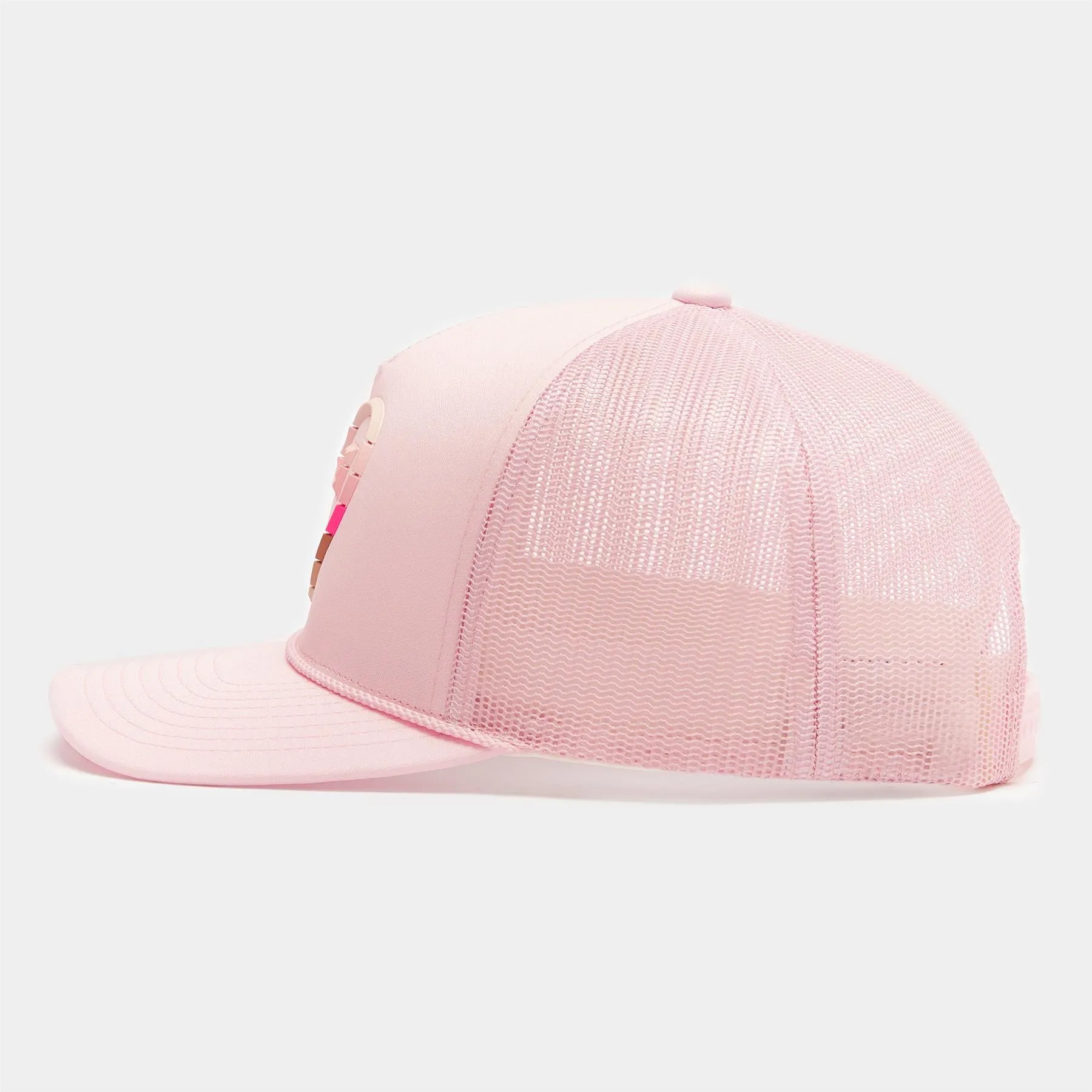 Womens Striped Heart G'S Interlock Knit Trucker Hat Blush - AW23