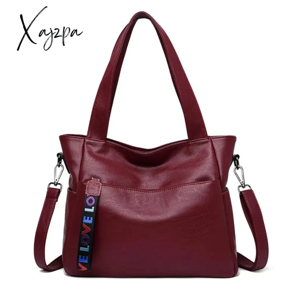 Xajzpa - New Fashion Tassel Women Handbag Leather Women Shoulder Bags Famous Brand Designer Women Bags Ladies Casual Crossbody Bags New