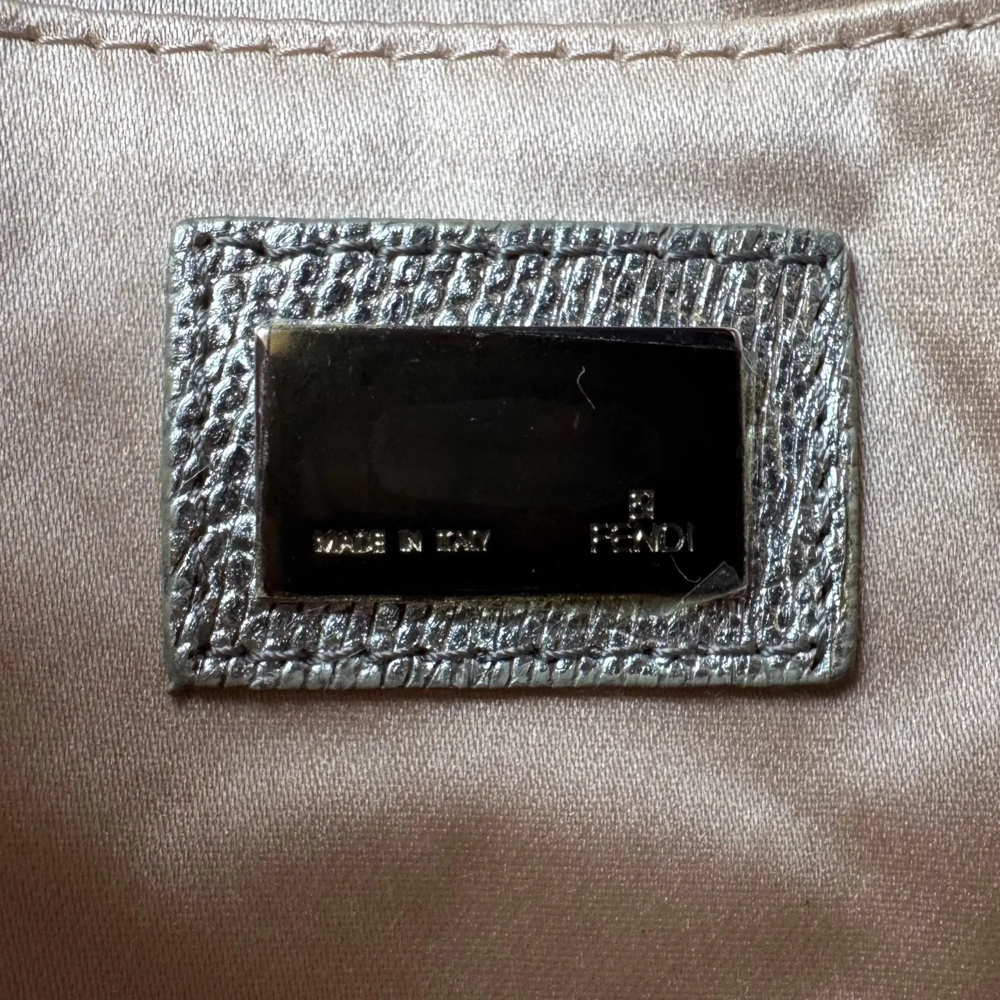 Zuccino Beaded Silver Baguette Mini Shoulder Bag