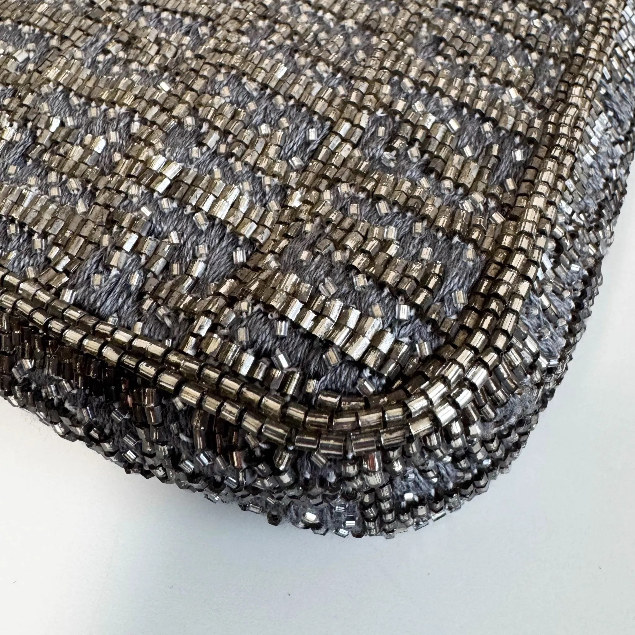 Zuccino Beaded Silver Baguette Mini Shoulder Bag